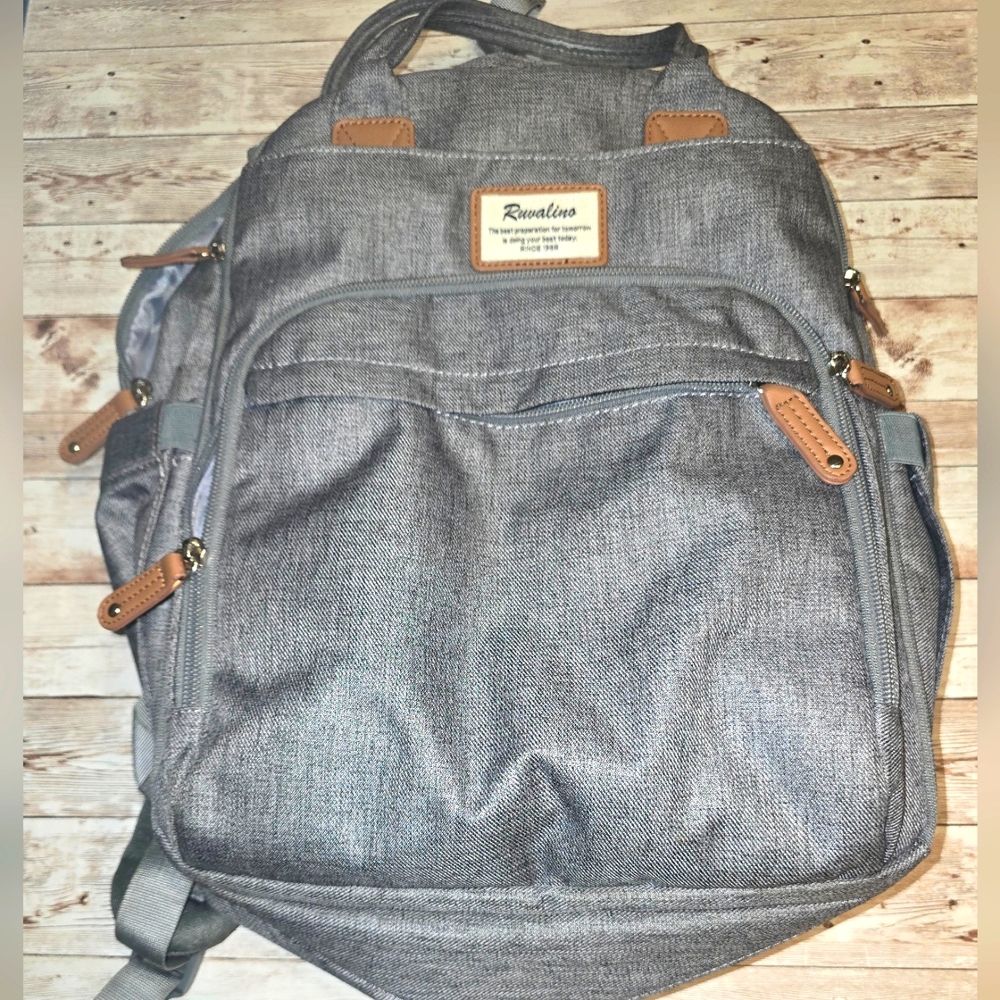 RUVALINO Diaper Bag Backpack Multifunction Travel Gray